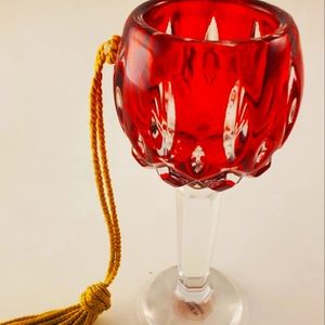Gorham Lady Anne Red Wine Hock Goblet Ornament, Lead Crystal, Germany, Used 3.5"